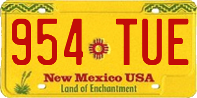 NM license plate 954TUE