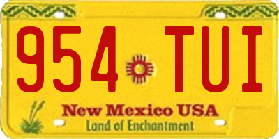 NM license plate 954TUI