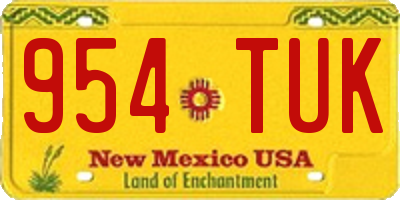NM license plate 954TUK