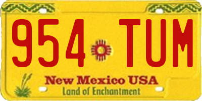 NM license plate 954TUM
