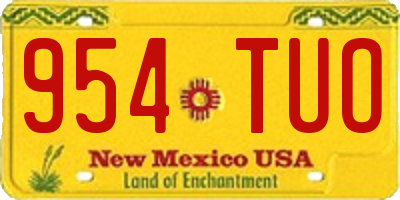 NM license plate 954TUO