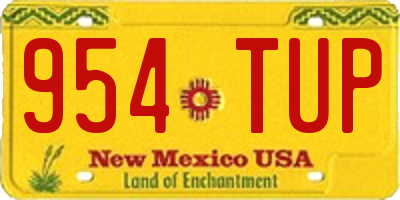 NM license plate 954TUP