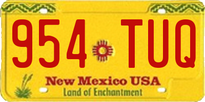 NM license plate 954TUQ