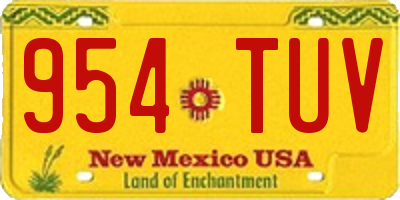 NM license plate 954TUV