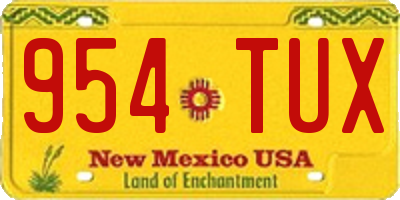 NM license plate 954TUX