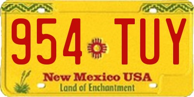 NM license plate 954TUY