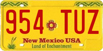NM license plate 954TUZ