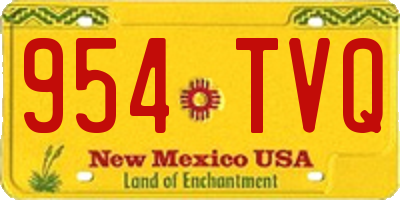 NM license plate 954TVQ