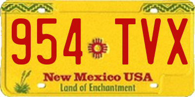 NM license plate 954TVX
