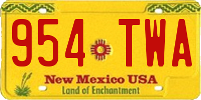 NM license plate 954TWA