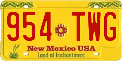 NM license plate 954TWG