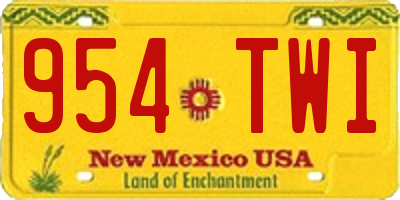 NM license plate 954TWI