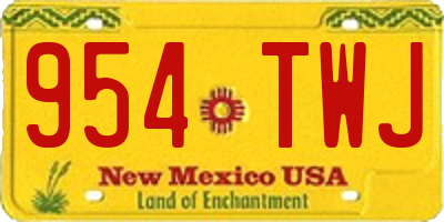 NM license plate 954TWJ
