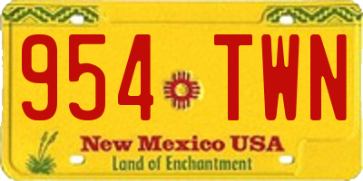 NM license plate 954TWN
