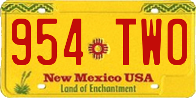 NM license plate 954TWO