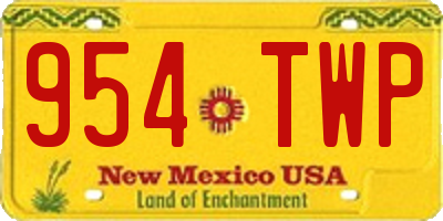 NM license plate 954TWP