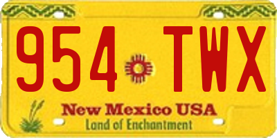 NM license plate 954TWX