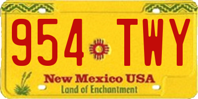 NM license plate 954TWY
