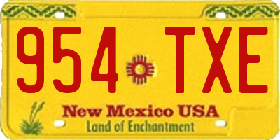 NM license plate 954TXE