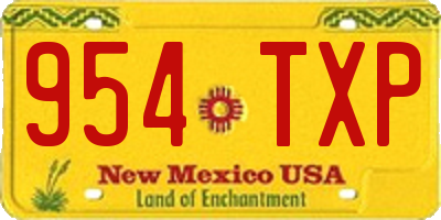 NM license plate 954TXP