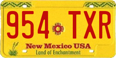 NM license plate 954TXR