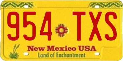 NM license plate 954TXS
