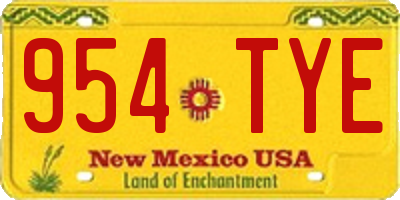 NM license plate 954TYE