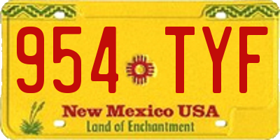 NM license plate 954TYF