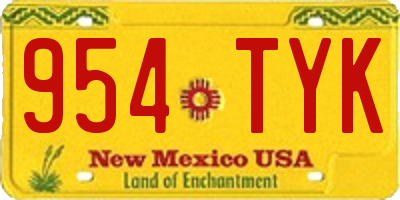 NM license plate 954TYK