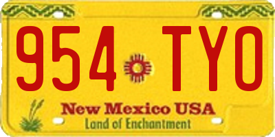 NM license plate 954TYO