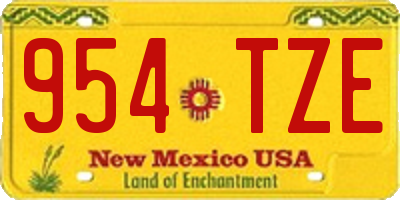 NM license plate 954TZE