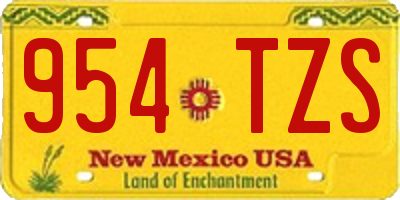 NM license plate 954TZS