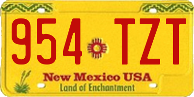 NM license plate 954TZT