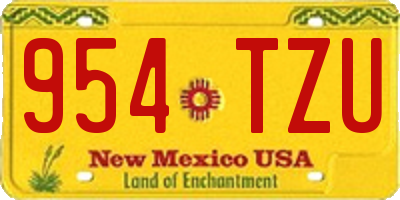 NM license plate 954TZU