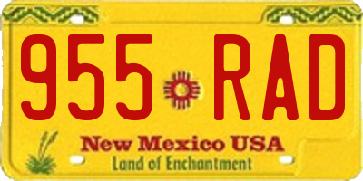 NM license plate 955RAD