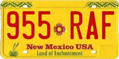 NM license plate 955RAF