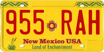 NM license plate 955RAH