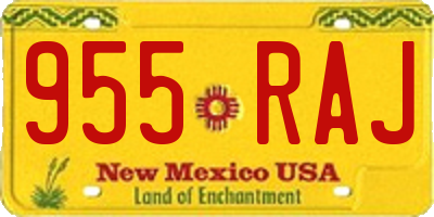 NM license plate 955RAJ