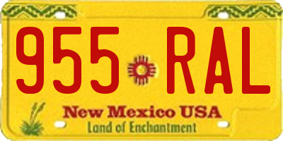 NM license plate 955RAL