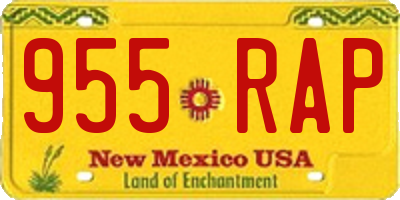 NM license plate 955RAP