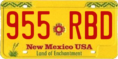 NM license plate 955RBD