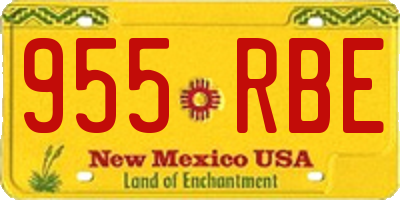 NM license plate 955RBE