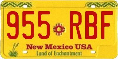 NM license plate 955RBF
