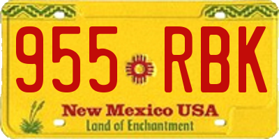 NM license plate 955RBK