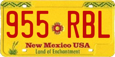 NM license plate 955RBL