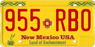 NM license plate 955RBO