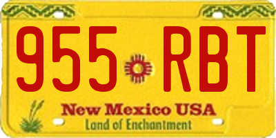 NM license plate 955RBT