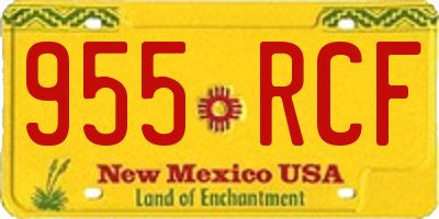 NM license plate 955RCF