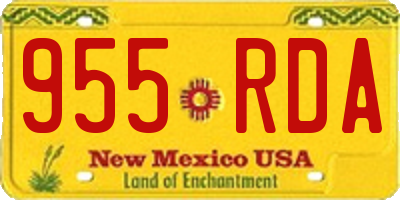 NM license plate 955RDA