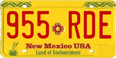 NM license plate 955RDE
